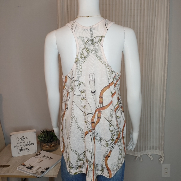 ENTI RACER BACK CHAIN PRINT TANK TOP, M - Picture 4 of 7